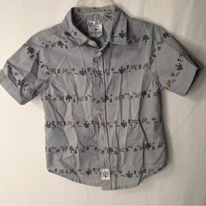B.U.M Equipment Kids Gray Animal Print Button Down Shirt 3T